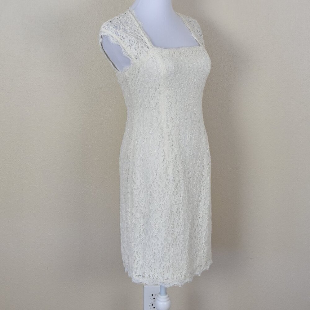 Adrianna Papell Cap Sleeve Lace Sheath Dress NEW 4 - Picture 8 of 13